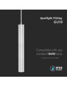 V-TAC 1*GU10 Корпус Пендел Бял D:60x500MM - 6780 - 3