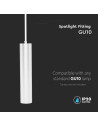V-TAC 1*GU10 Корпус Пендел Бял D:60x300MM - 6779 - 3