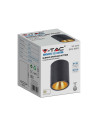 V-TAC Външен Корпус GU10 Кръг Черен - 6691 - 6