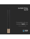 V-TAC 1xGU10 Корпус Пендел Черен + Златно D:60x500 - 6689 - 3