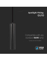 V-TAC 1xGU10 Корпус Пендел Черен D:60x300 - 6686 - 5