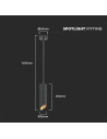 V-TAC 1xGU10 Корпус Пендел Черен D:55x200 - 6684 - 4