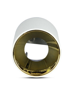 V-TAC GU10 Корпус Кръг Бяло + Зларо - 8591 - Цена | LEDs4economy