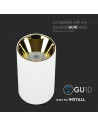 V-TAC GU10 Корпус Кръг Бяло + Зларо - 8591 - 3