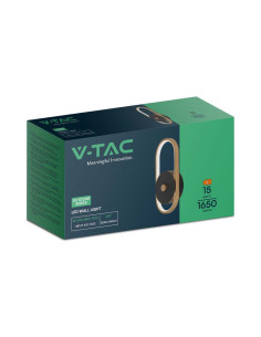 V-TAC 15W Стенна Лампа (L33*W15*H4.4мм) 4000K Черно + Златисто Тяло IP65 - 10563 - Цена | LEDs4economy 2
