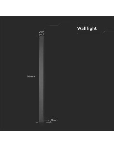 V-TAC 10W LED Линейна Стенна Лампа 510x60x50мм 4000K Черно Тяло IP54 - 10428 - Цена | LEDs4economy 2