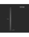 V-TAC 10W LED Линейна Стенна Лампа 510x60x50мм 4000K Черно Тяло IP54 - 10428 - 2