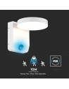 V-TAC 17W LED Стенна Лампа Сензор Бяла Кръг 3000К IP65 - 2954 - 4