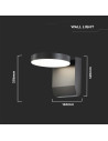 V-TAC 17W LED Стенна Лампа Черна Кръг 4000К IP65 - 2953 - 5