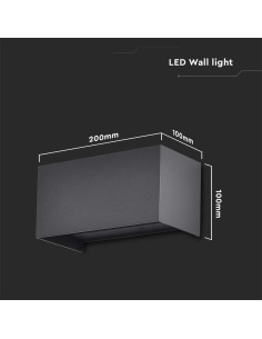 V-TAC 24W LED Стенна Лампа Черна 3000К IP65 - 2977 - Цена | LEDs4economy 2