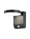 V-TAC 17W LED Стенна Лампа Сензор Черна Кръг 3000К IP65 - 2956