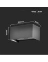 V-TAC 24W LED Стенна Лампа Сива 3000К IP65 - 2979 - 3