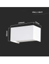 V-TAC 24W LED Стенна Лампа Бяла 3000К IP65 - 2975 - 3