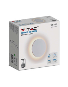 V-TAC 6W Аплик Бяло Тяло Кръг IP65 3000K - Цена | LEDs4economy 2