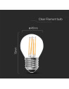 V-tac LED Крушка - 6W Filament E27 G45 4000К 212843 - 4