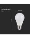 V-tac LED Крушка - 10.5W E27 A60 Термо Пластик 4000K 217349 - 2