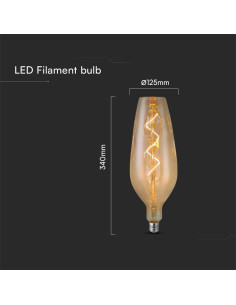 V-tac LED Крушка - 4W Filament Спирала B125 2700K Амбър 23171 - Цена | LEDs4economy 2