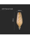 V-tac LED Крушка - 4W Filament Спирала B125 2700K Амбър 23171 - 2