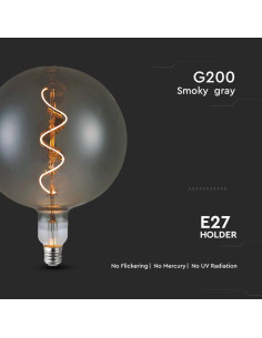 V-tac LED Крушка - 4W Filament Спирала G200S 2700K Опушен 23170 - Цена | LEDs4economy 2