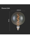 V-tac LED Крушка - 4W Filament Спирала G200S 2700K Опушен 23170 - 4
