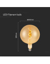 V-tac LED Крушка - 4W Filament Спирала G200 2700K Амбър 23169 - 2