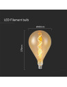 V-tac LED Крушка - 4W Filament Спирала A160 2700K Амбър 23166 - 3