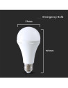 V-tac LED Крушка - 12W E27 A80 Пластик Аварийна 4000К 7794 - 6
