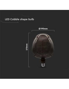 V-tac LED Крушка - 4W Filament Ябълка Черна 8064 - Цена | LEDs4economy 2