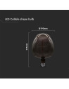 V-tac LED Крушка - 4W Filament Ябълка Черна 8064 - 2