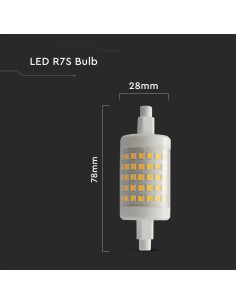 V-tac LED Крушка - 7W R7S Пластик 3000К 212713 - Цена | LEDs4economy 2