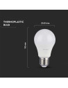 V-tac LED Крушка - 10.5W E27 A60 Термо Пластик 3000K 217350 - 4