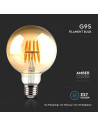 V-tac LED Крушка - 8W Filament E27 G95 AMBER 2200K 217145 - 5