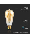 V-tac LED Крушка - 4.8W Filamet E27 ST64 Амбър 1800К 217220 - 3