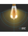 V-tac LED Крушка - 4.8W Filamet E27 ST64 Амбър 1800К 217220 - 5