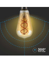 V-tac LED Крушка - 4.8W Filamet E27 ST64 Амбър 1800К 217218 - 2