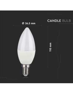 V-TAC LED Крушка Кендъл 4.8W E14 Дистанционно RGB+4000K Димираща - 2929 - Цена | LEDs4economy 2