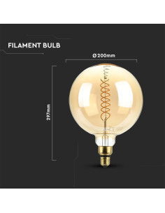 V-tac LED Крушка - 8W Filament G200 Димираща 1800К 217462 - Цена | LEDs4economy 2