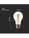 V-tac LED Крушка - 4W E27 Filament A60 1800К 217336 - 2