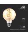 V-tac LED Крушка - 4W Filament E27 G95 AMBER 2200K 217146 - 6