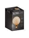V-tac LED Крушка - 4W Filament E27 G125 Амбър ART 1800К 217475 - 4