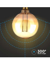 V-tac LED Крушка - 4W Filament E27 G125 Амбър ART 1800К 217475 - 5