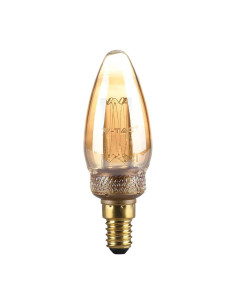 V-tac LED Крушка - 2W Filament E14 Кендъл Амбър Арт 1800K 217472 - Цена | LEDs4economy