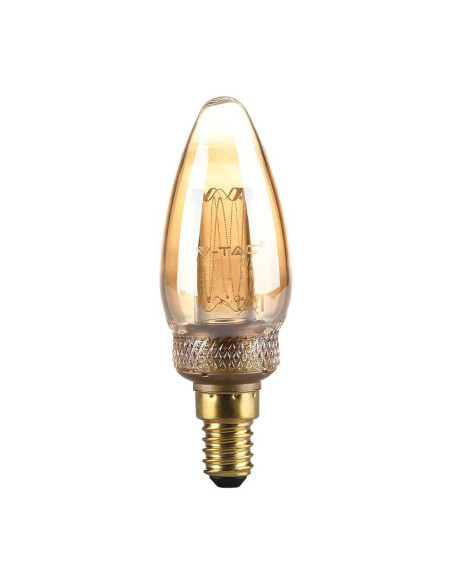 LED Крушка 2W Filament E14 Кендъл Амбър Арт 1800K