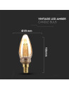V-tac LED Крушка - 2W Filament E14 Кендъл Амбър Арт 1800K 217472 - 3