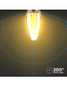 V-tac LED Крушка - 2W Filament E14 Кендъл Амбър Арт 1800K 217472 - 4