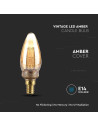 V-tac LED Крушка - 2W Filament E14 Кендъл Амбър Арт 1800K 217472 - 5
