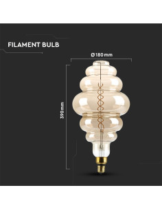 V-tac LED Крушка - 8W Filament E27 S200 Димиращ Двойно опушен 1800K 217465 - Цена | LEDs4economy 2