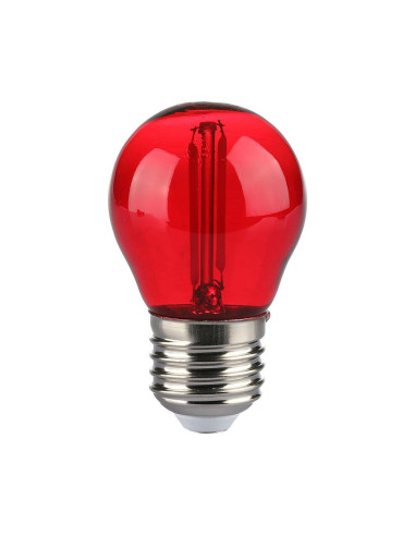 LED Крушка 2W Filament E27 G45 Червена