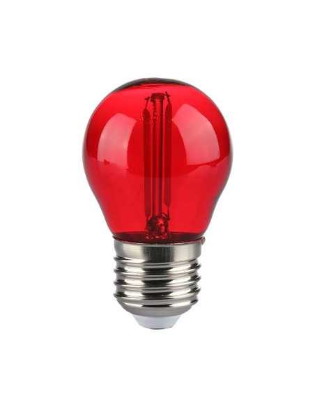 LED Крушка 2W Filament E27 G45 Червена