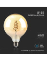 V-tac LED Крушка - 6W Filament E27 G125 Амбър 1800К 217328 - 5